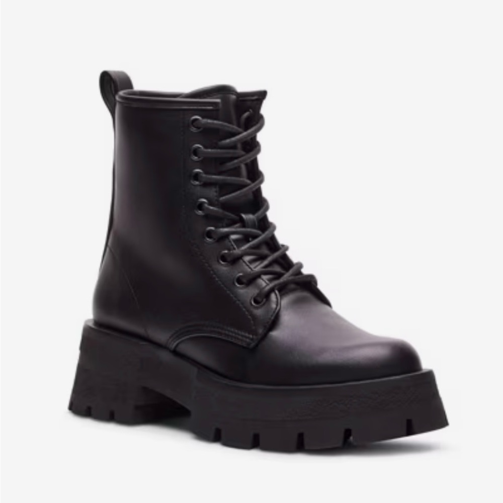 Steve Madden Rascal Black Combat Boots - Picture 2 of 7